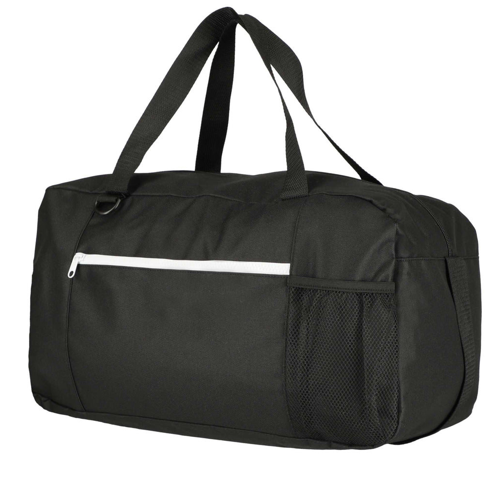 Pacific Sport Duffel Bag in Recycled Polyester Embroidery - Black - Left Angle