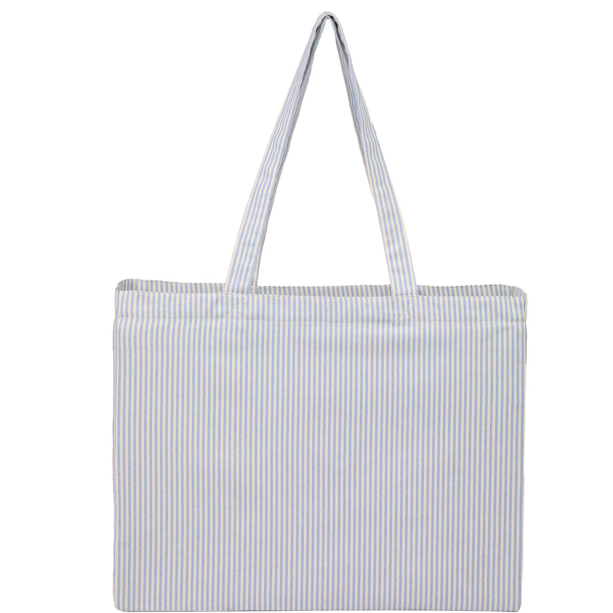 Pacific Striped Recycled Cotton Shopper, 7 oz Transfer - Blue - Back