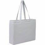 Pacific Striped Recycled Cotton Shopper, 7 oz Transfer - Blue - Right Angle