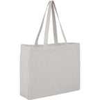 Pacific Striped Recycled Cotton Shopper, 7 oz Transfer - Gray - Right Angle 2