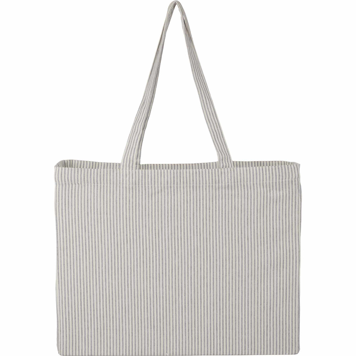 Pacific Striped Recycled Cotton Shopper, 7 oz Transfer - Gray - Right Angle