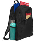 Packable Backpack that Folds into Its Own Pouch Embroidery - Black - Propped