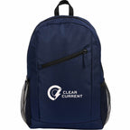 Packable Backpack that Folds into Its Own Pouch Embroidery - Navy - Front