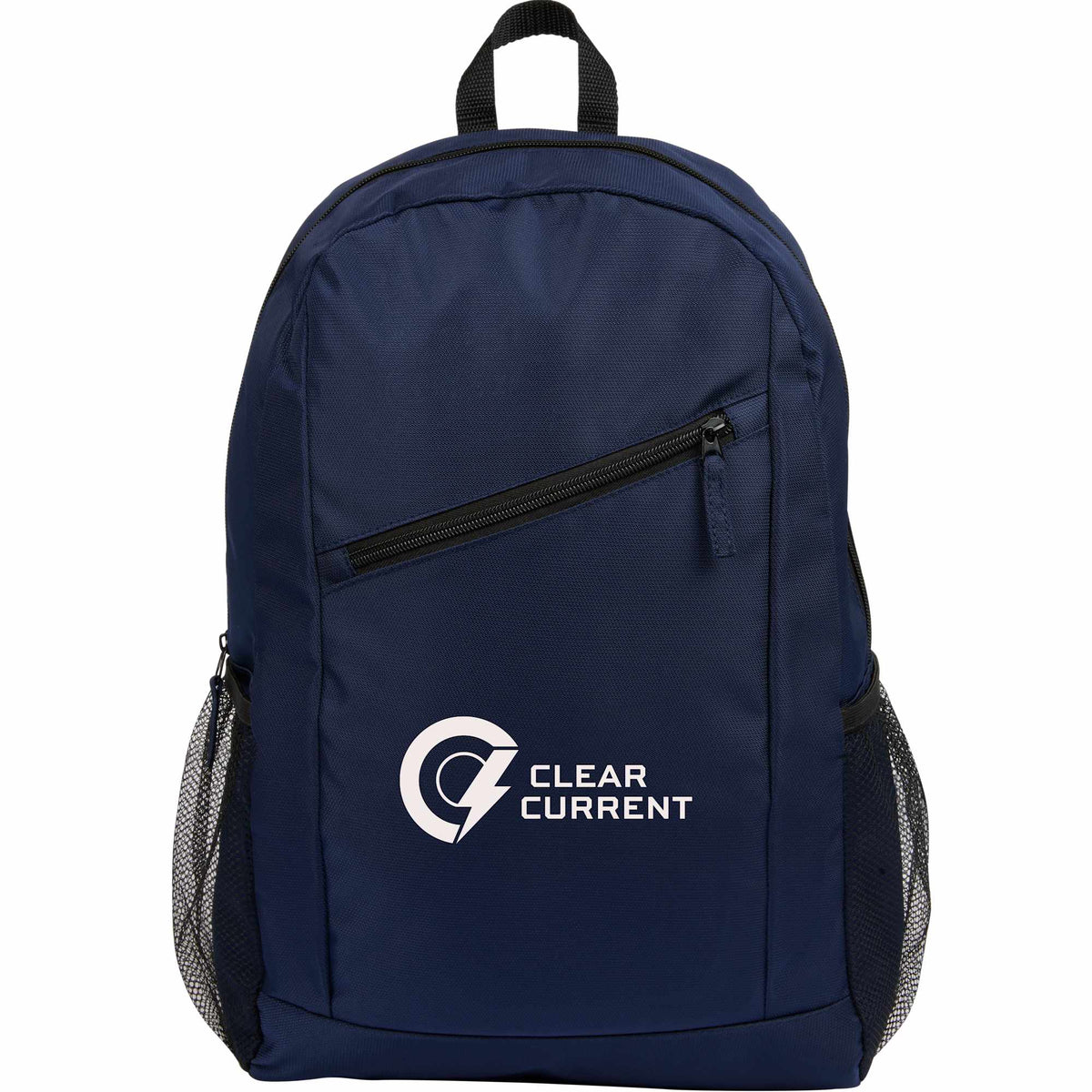 Packable Backpack that Folds into Its Own Pouch Embroidery - Navy - Front