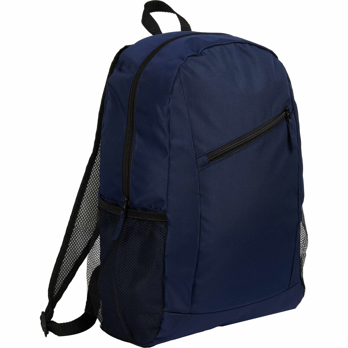 Packable Backpack that Folds into Its Own Pouch Embroidery - Navy - Right Angle
