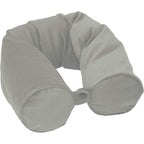 Packable Neck Pillow and Packing Cube in Recycled Velvet Embroidery - Gray - Back
