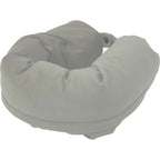 Packable Neck Pillow and Packing Cube in Recycled Velvet Embroidery - Gray - Left Angle