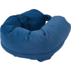 Packable Neck Pillow and Packing Cube in Recycled Velvet Embroidery - Navy - Left Angle