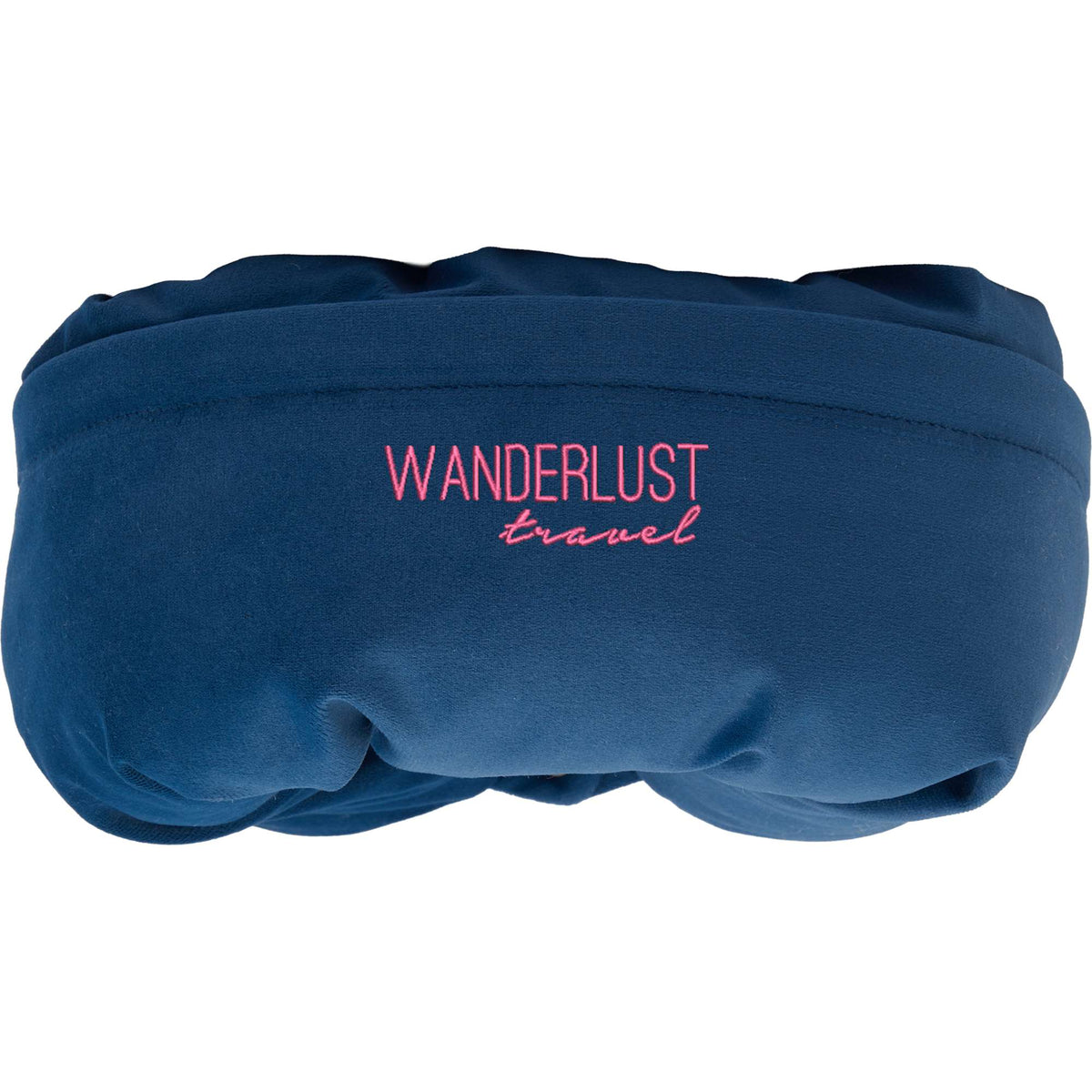Packable Neck Pillow and Packing Cube in Recycled Velvet Transfer - Navy - Front