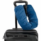 Packable Neck Pillow and Packing Cube in Recycled Velvet Transfer - Navy - Propped