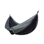 Packable Parachute Nylon Hammock with Tree Straps - Black and Seattle Grey - View 1