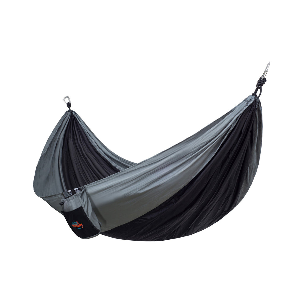 Packable Parachute Nylon Hammock with Tree Straps Transfer - Black and Seattle Grey - View 1