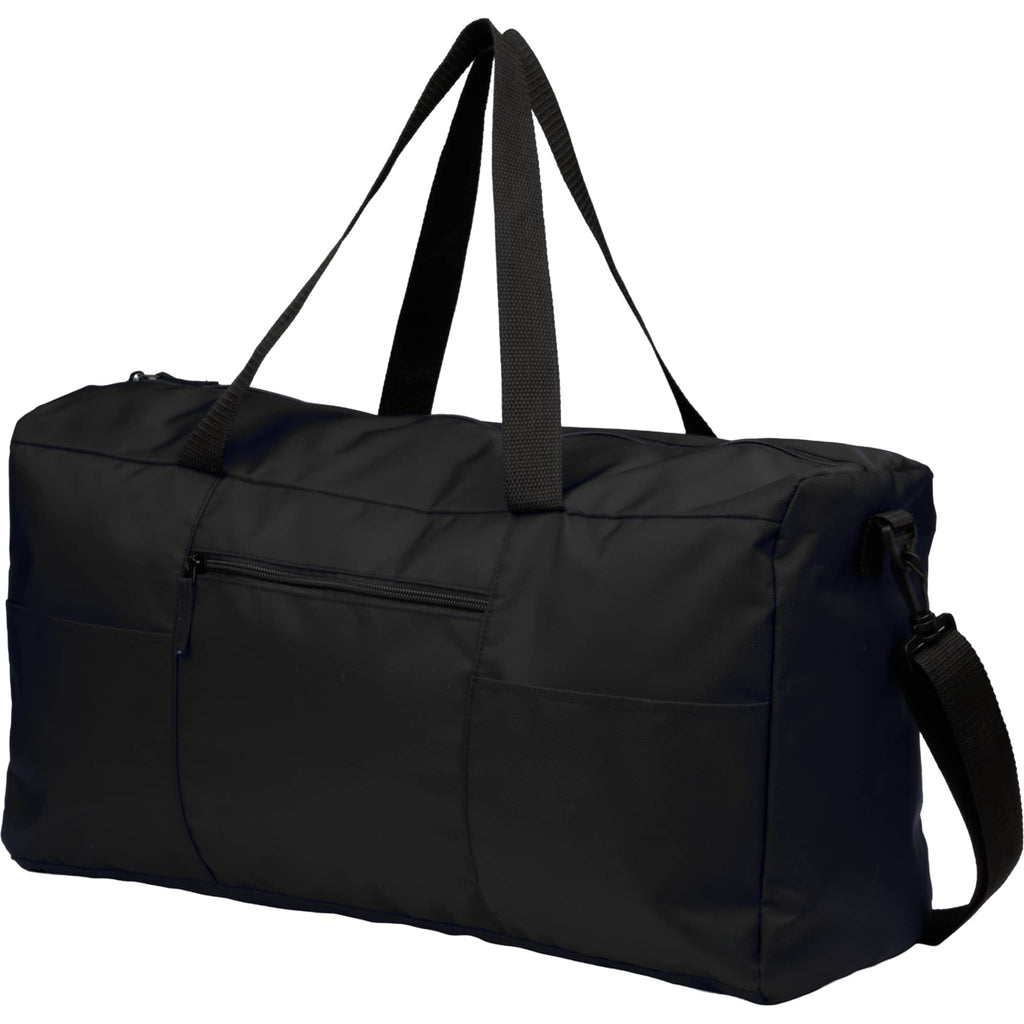 Packable Travel Duffel Bag with Trolley Sleeve - Black - Left Angle