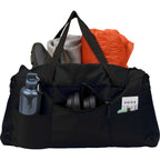 Packable Travel Duffel Bag with Trolley Sleeve - Black - Propped