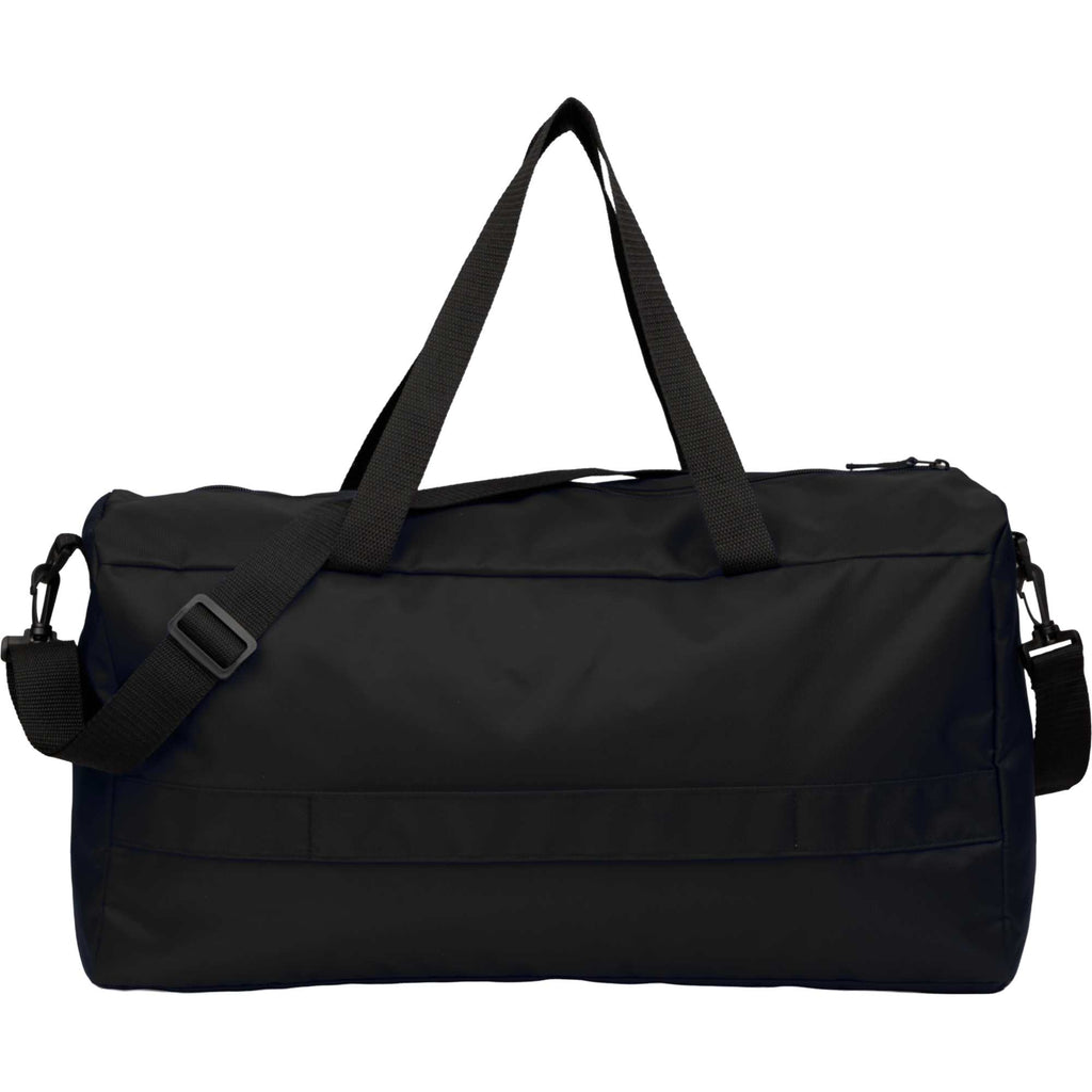 Packable Travel Duffel Bag with Trolley Sleeve Embroidery - Black - Back