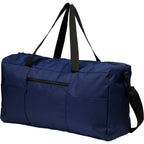 Packable Travel Duffel Bag with Trolley Sleeve Embroidery - Navy - Left Angle
