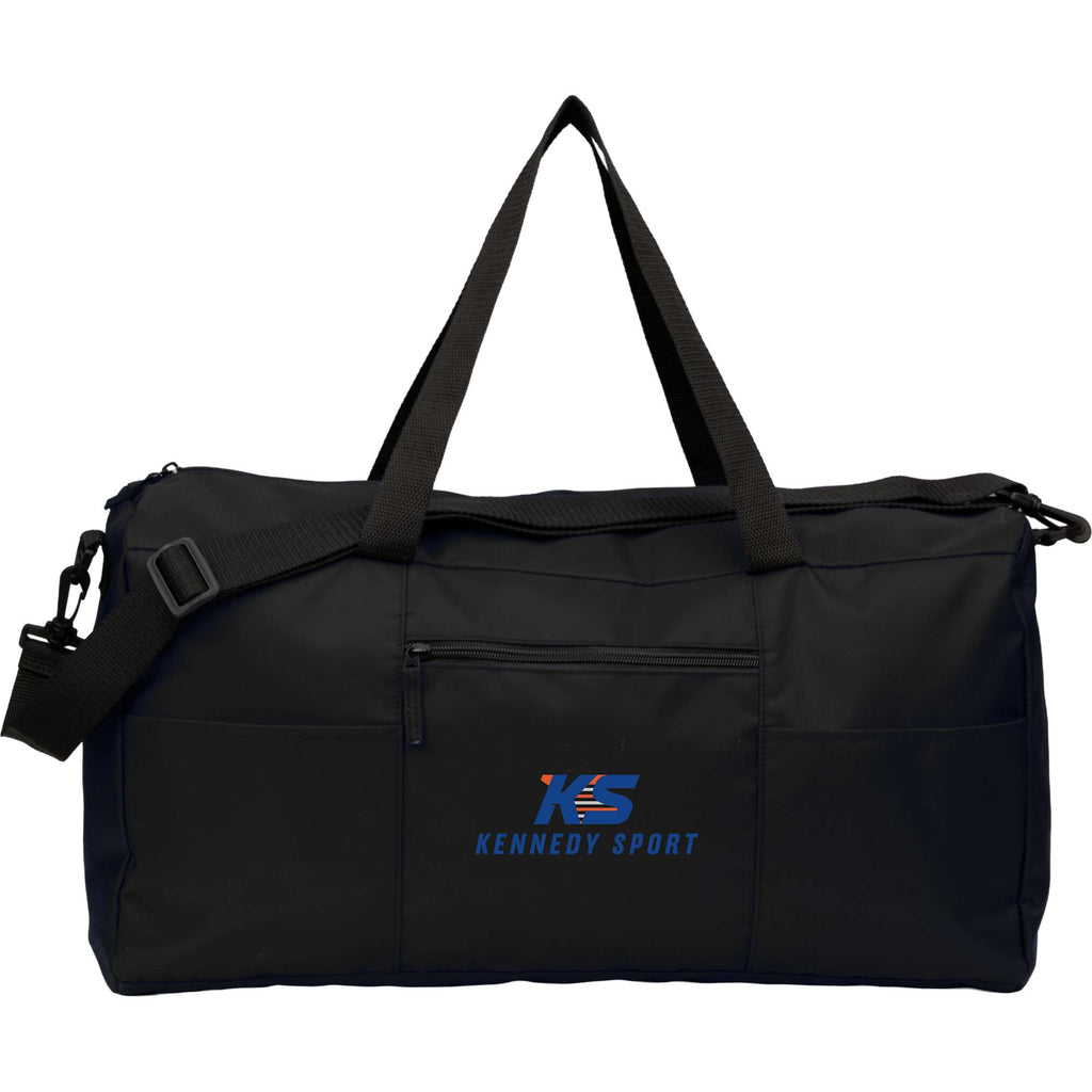 Packable Travel Duffel Bag with Trolley Sleeve Transfer - Black - Front