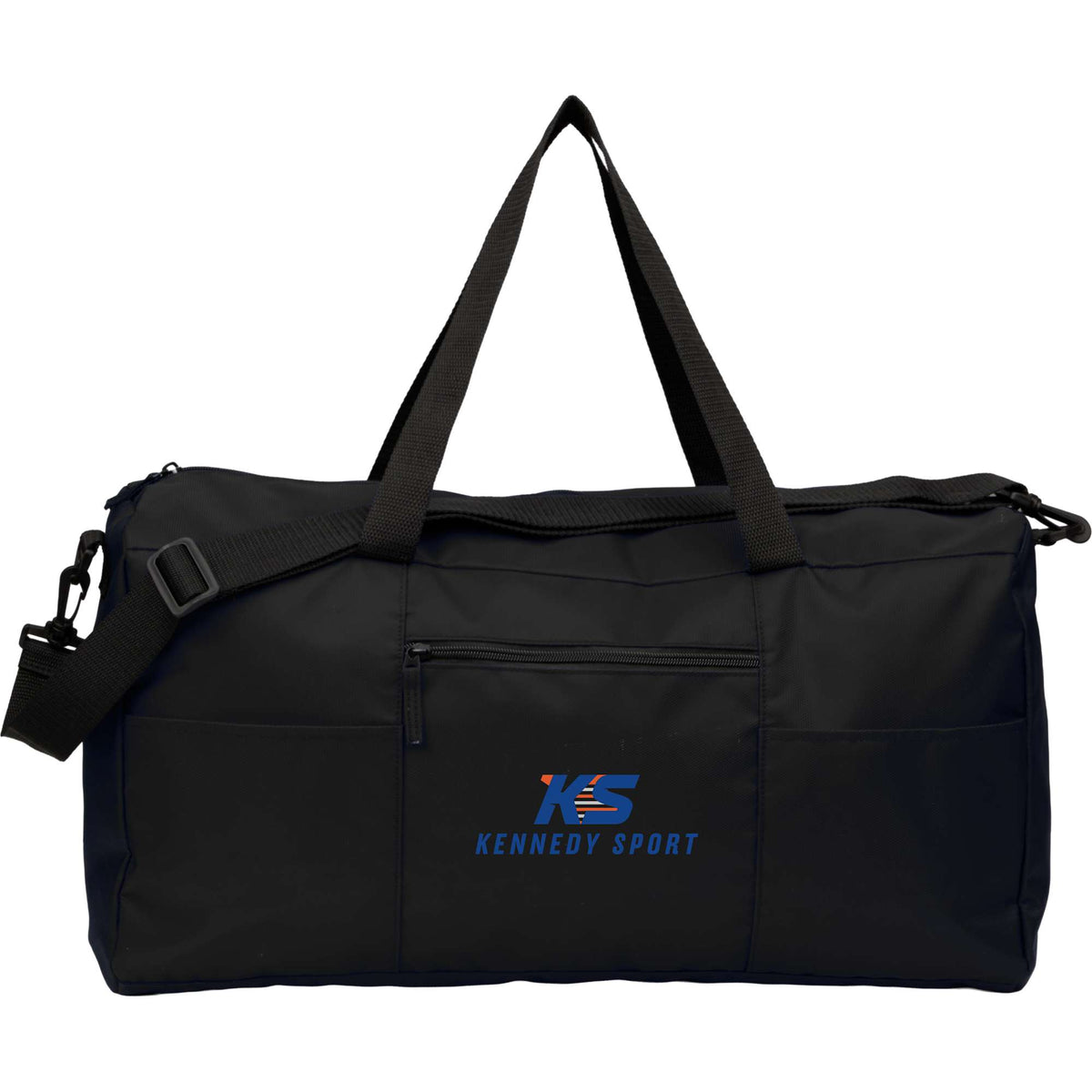 Packable Travel Duffel Bag with Trolley Sleeve Transfer - Black - Front