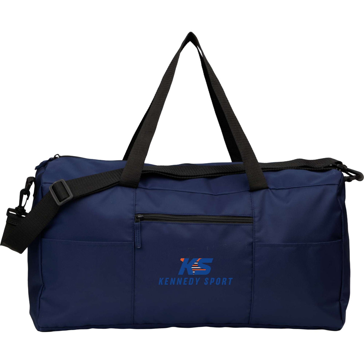 Packable Travel Duffel Bag with Trolley Sleeve Transfer - Navy - Front