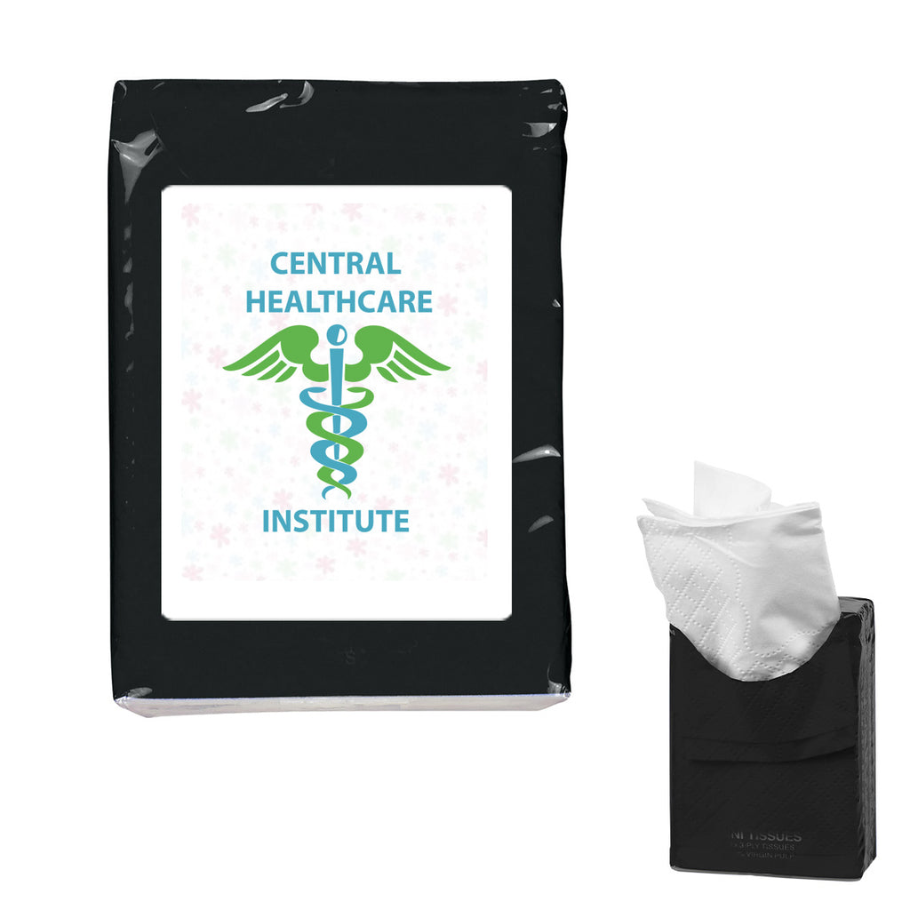 Packet of Tissues, Mini - Black - White_White_Label