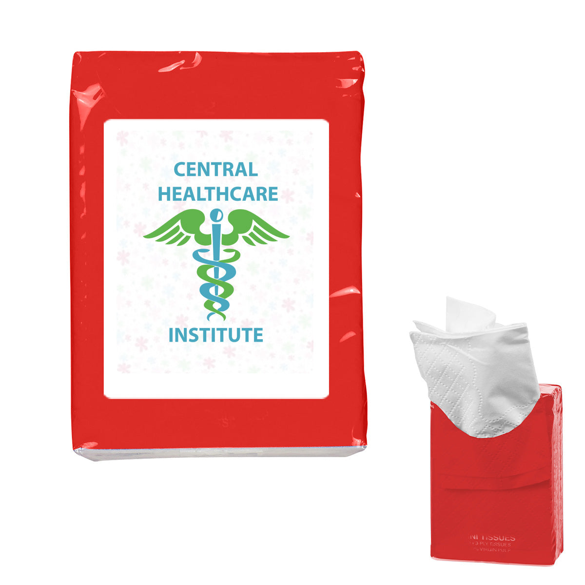 Packet of Tissues, Mini - Red - White_White_Label