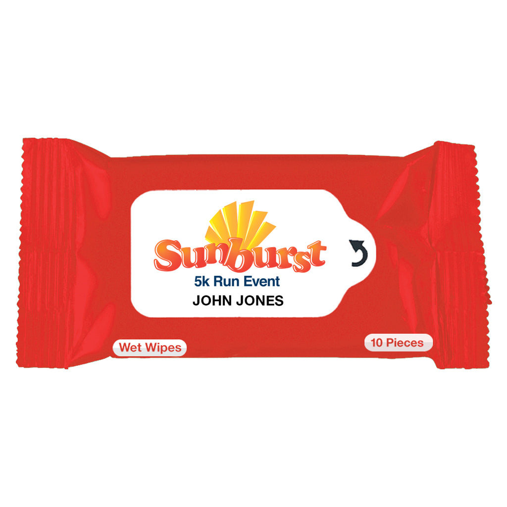 Packet of Wet Wipes - Red - Full Color