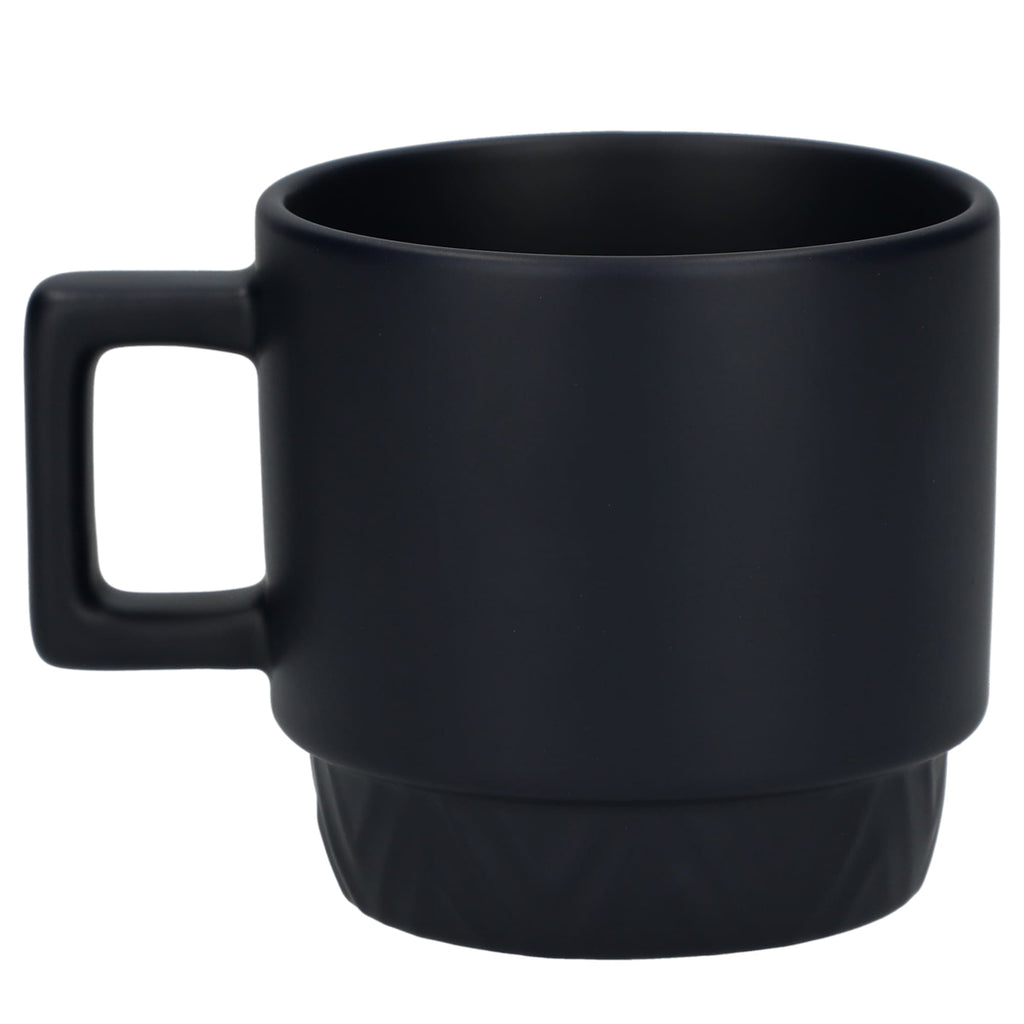Paco Stackable Herringbone Ceramic Mug, 12 oz - Navy - Back