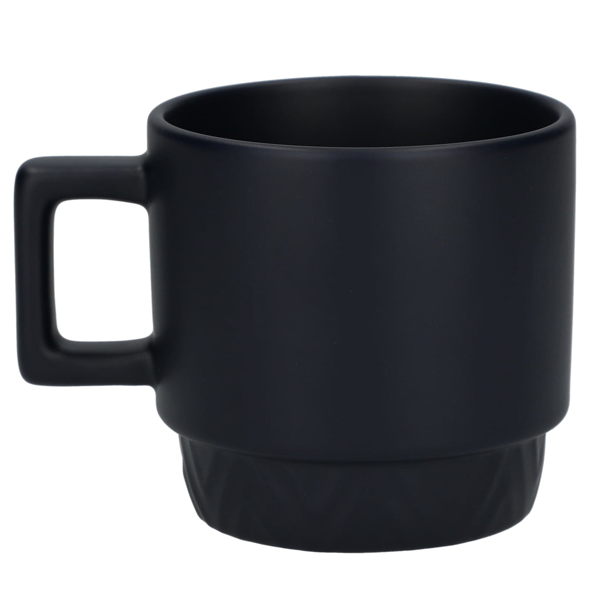 Paco Stackable Herringbone Ceramic Mug, 12 oz - Navy - Back