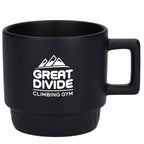 Paco Stackable Herringbone Ceramic Mug, 12 oz - Navy - Front
