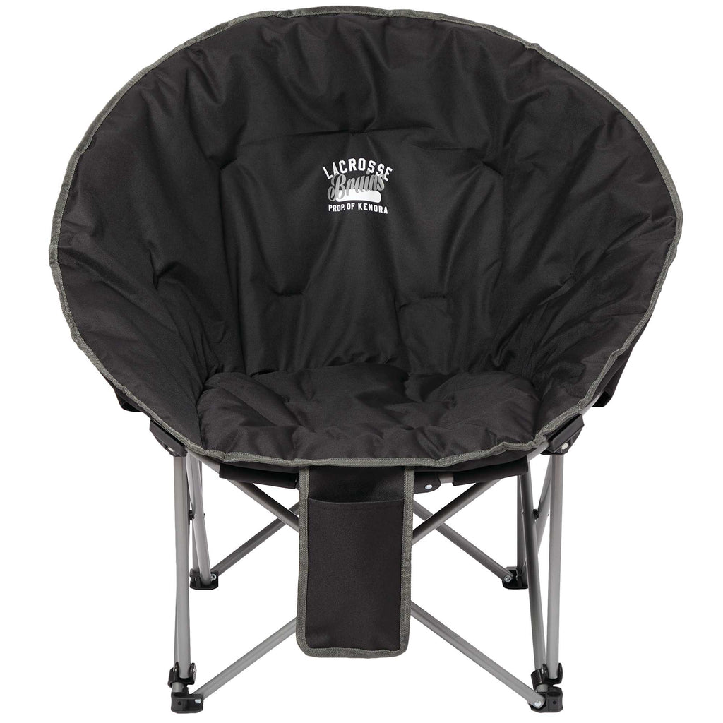 Padded Folding Moon Chair, 400 lb Capacity Transfer - Black - Front
