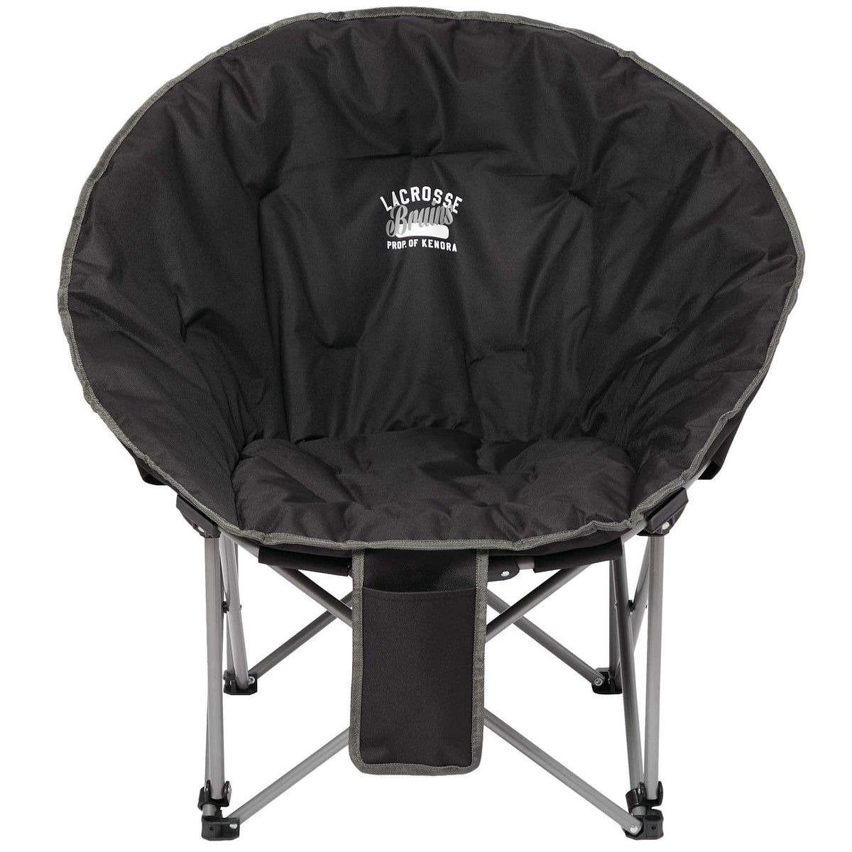 Padded Folding Moon Chair, 400 lb Capacity Transfer - Black - Front
