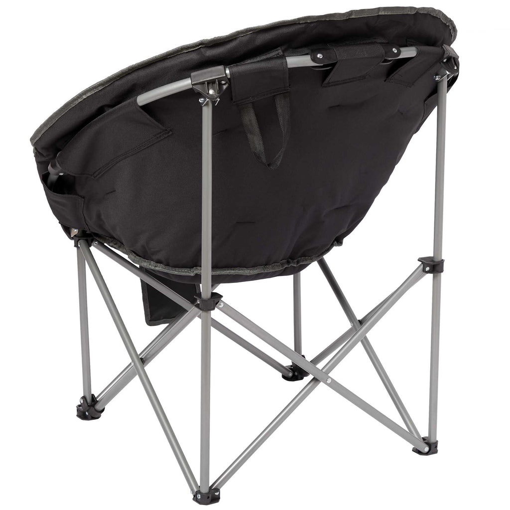 Padded Folding Moon Chair, 400 lb Capacity Transfer - Black - Photo
