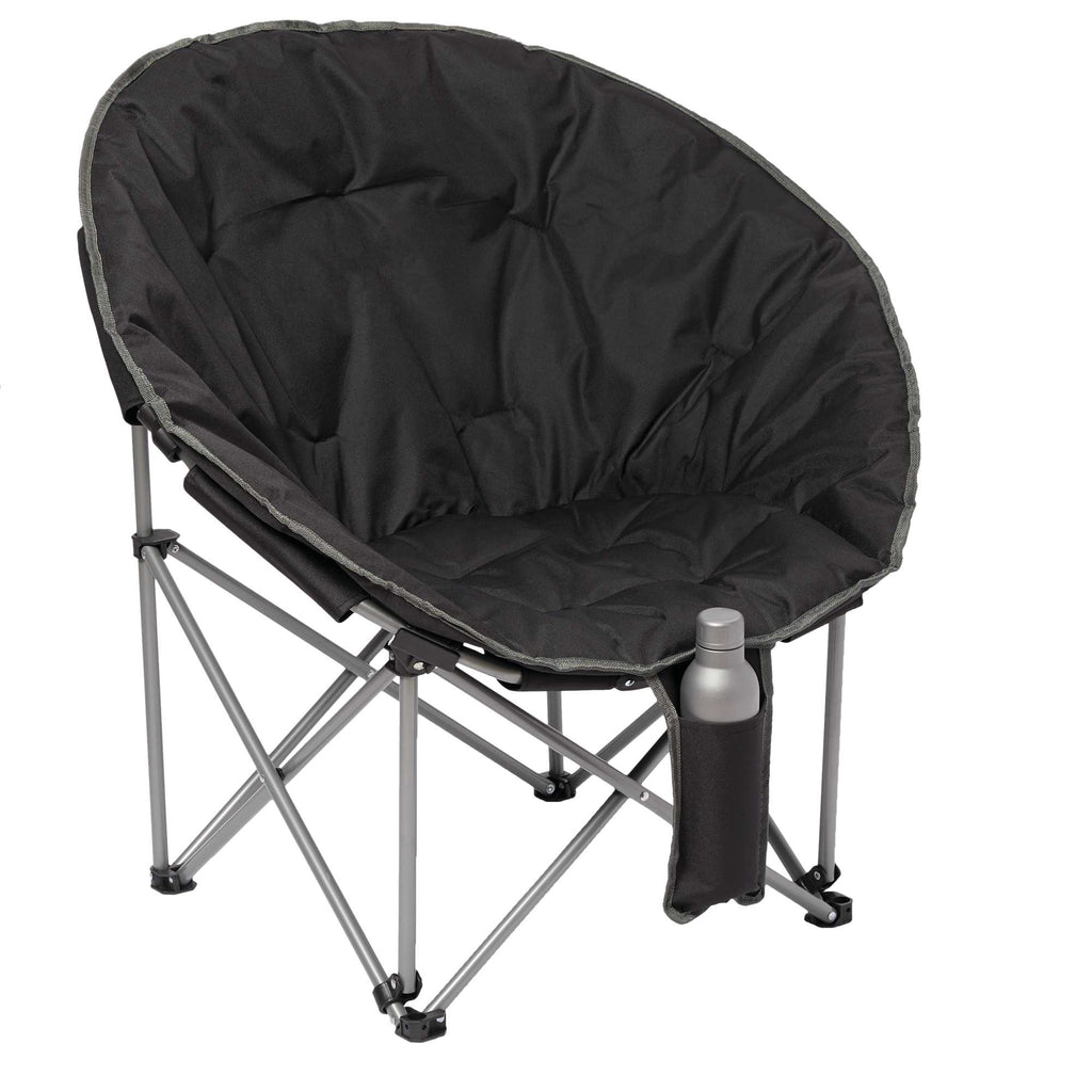 Padded Folding Moon Chair, 400 lb Capacity Transfer - Black - Right Angle 2