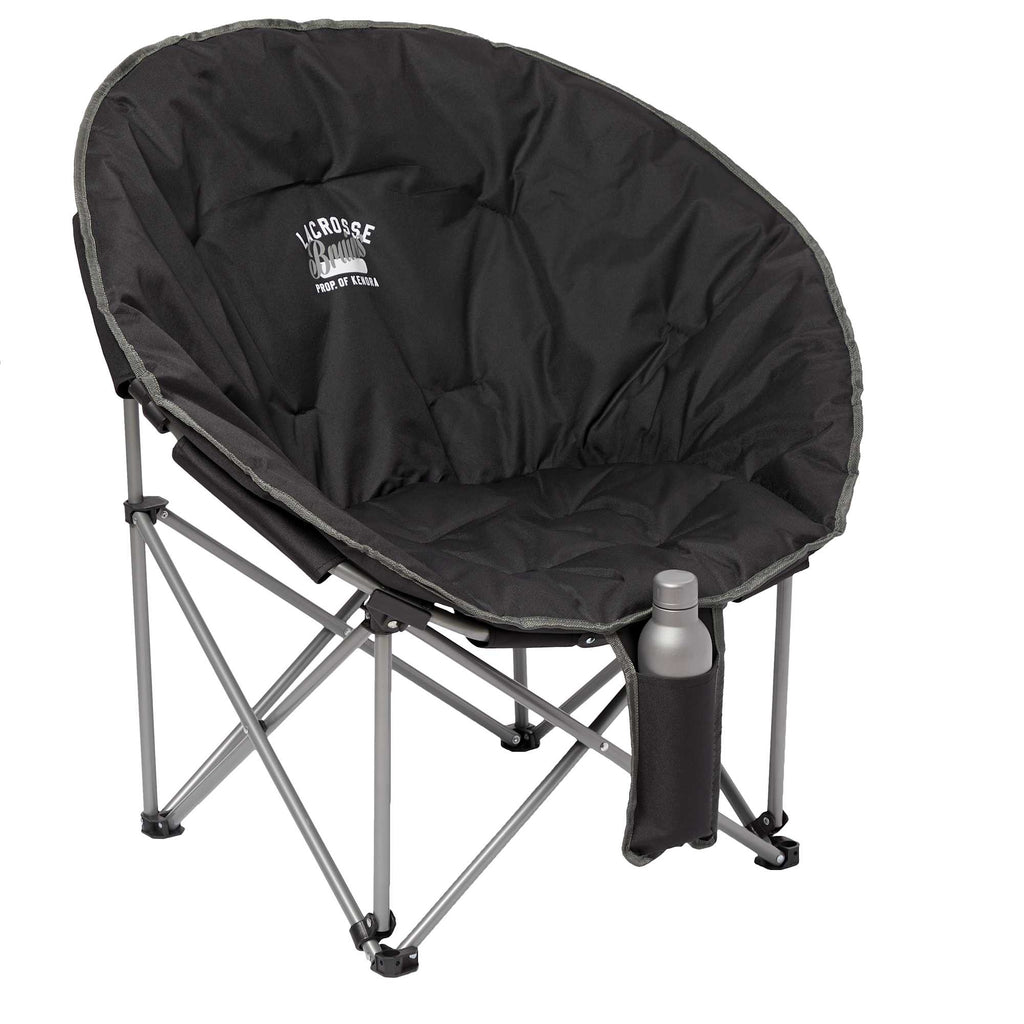 Padded Folding Moon Chair, 400 lb Capacity Transfer - Black - Right Angle