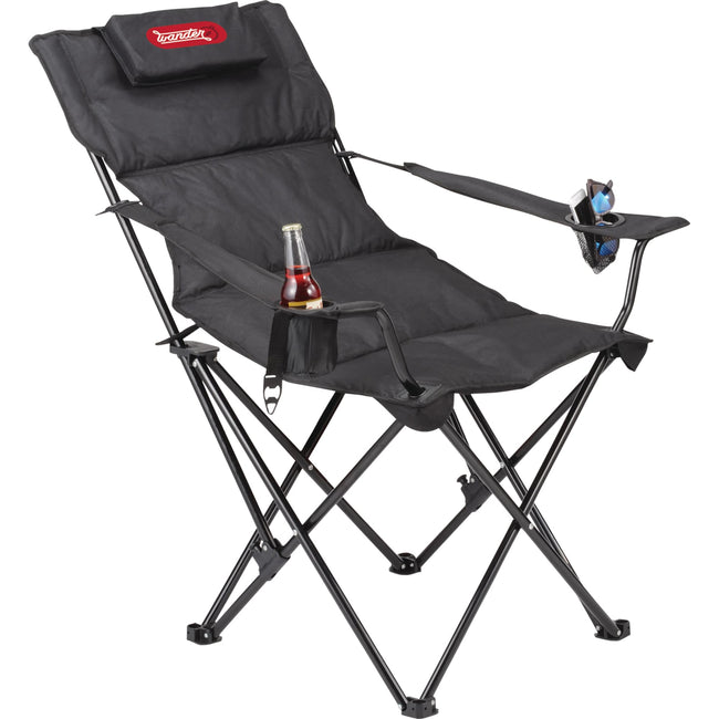 Padded Reclining Camping Chair with Pillow, 400 lb Capacity Transfer