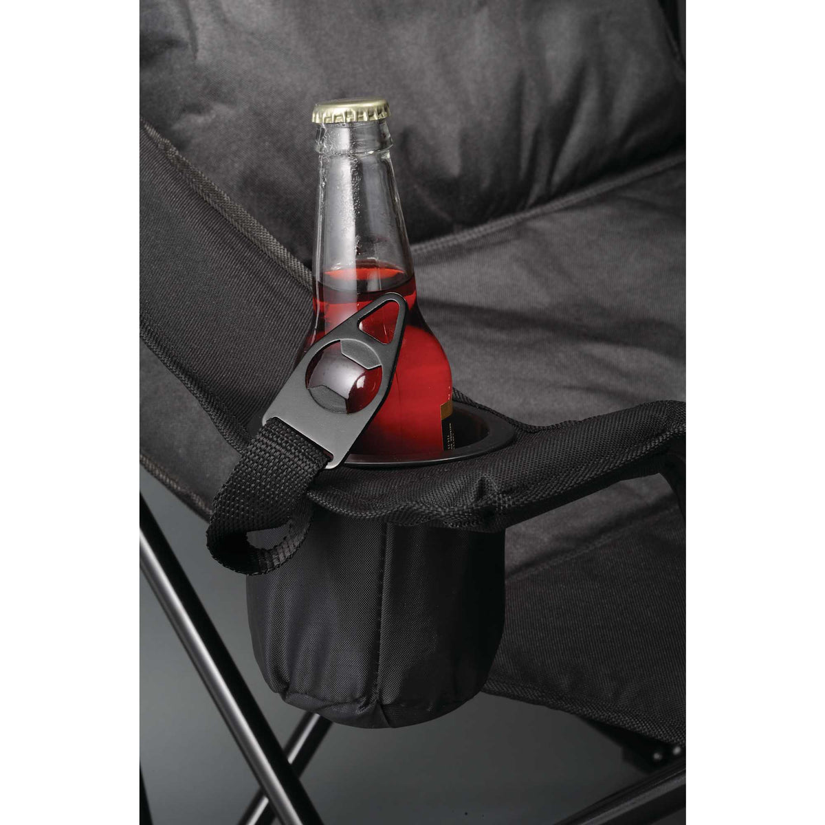 Padded Reclining Camping Chair with Pillow, 400 lb Capacity Transfer - Black - Photo 5