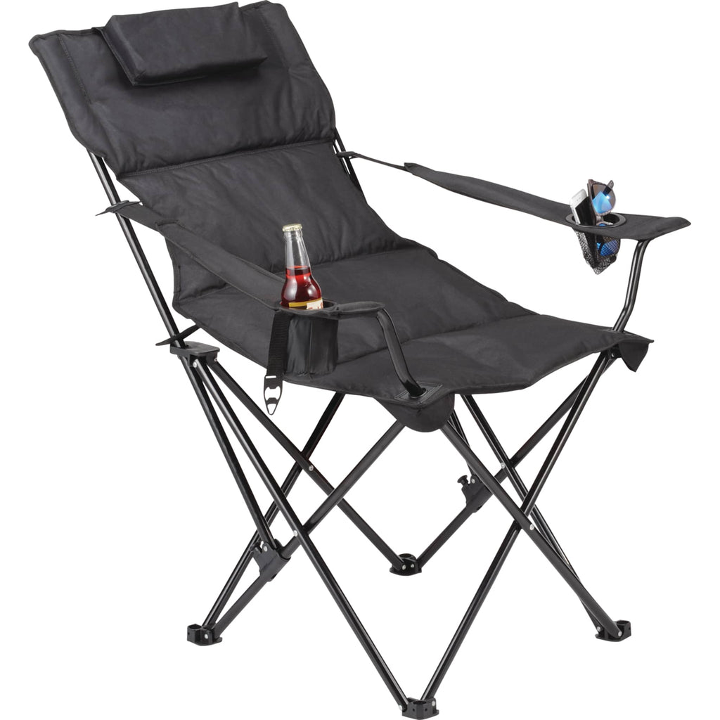 Padded Reclining Camping Chair with Pillow, 400 lb Capacity Transfer - Black - Photo 6