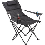 Padded Reclining Camping Chair with Pillow, 400 lb Capacity Transfer - Black - Photo 6