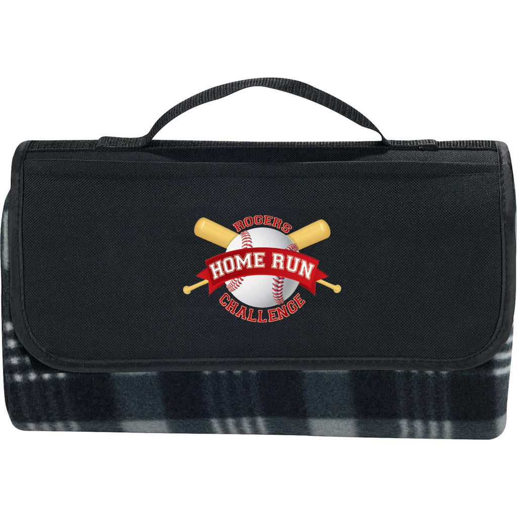 Padded Water-Resistant Picnic Blanket, 47.5 x 52.5 Inches Transfer - Black - Front 3