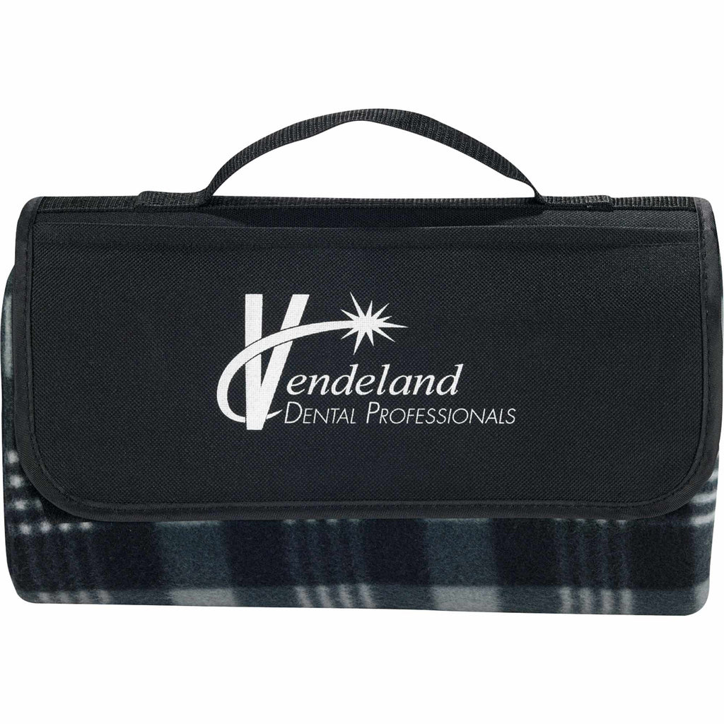 Padded Water-Resistant Picnic Blanket, 47.5 x 52.5 Inches Transfer - Black - Front