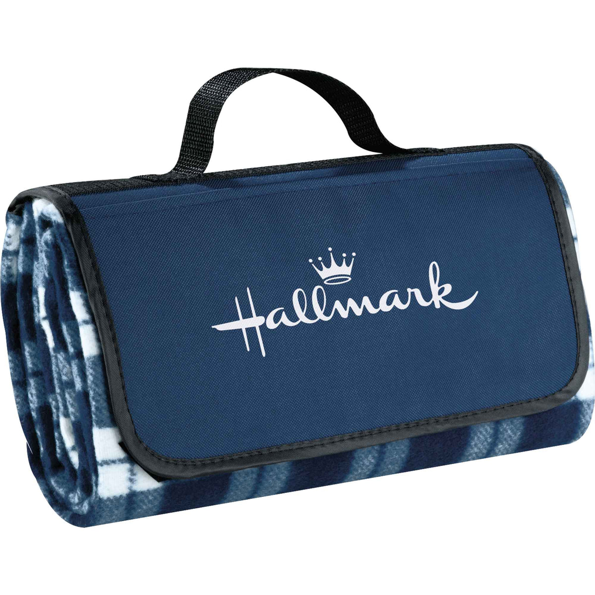 Padded Water-Resistant Picnic Blanket, 47.5 x 52.5 Inches Transfer - Navy - Front