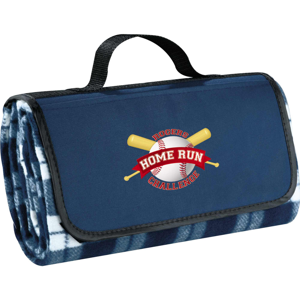 Padded Water-Resistant Picnic Blanket, 47.5 x 52.5 Inches Transfer - Navy - Photo