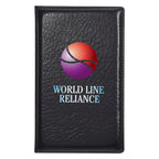 Padfolio with Sticky Notes and Flags, Leather Look Full Color - Black - Full Color