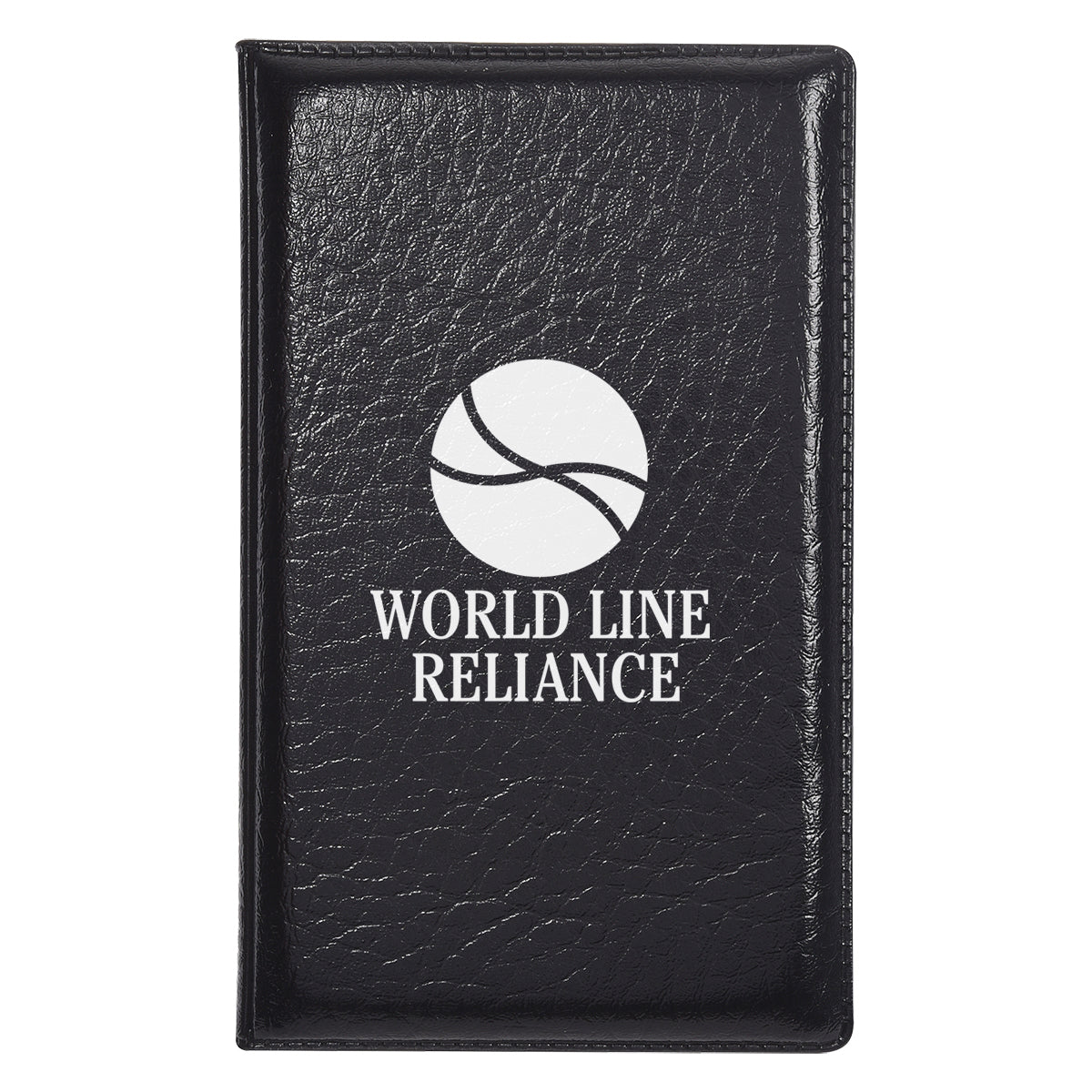 Padfolio with Sticky Notes and Flags, Leather Look Full Color - Black - Silk Screen