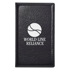 Padfolio with Sticky Notes and Flags, Leather Look Full Color - Black - Silk Screen