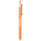 Paige Gel Pen in Ocean Bound Plastic with Bamboo Clicker - Orange - Front