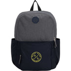 Paired Color Block Laptop Backpack in Recycled PET, 15 Inch - Navy - Front