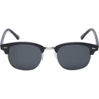 Palmer Retro Club Style Sunglasses with Recycled Frame - Black - Alternate