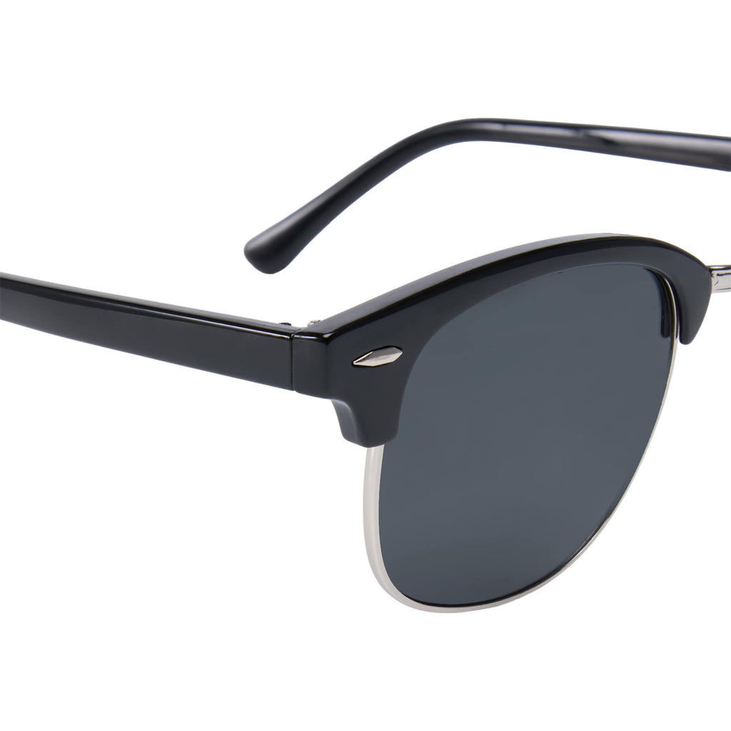 Palmer Retro Club Style Sunglasses with Recycled Frame - Black - Detail
