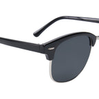 Palmer Retro Club Style Sunglasses with Recycled Frame - Black - Detail